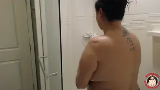 Busty BBW MILF Showers While Partner Watches