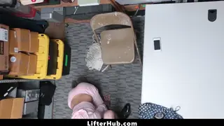 Busty Petite Teen Fucks Guard Doggystyle in Office