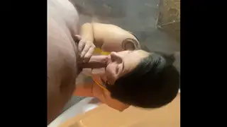 Curvy Wife Delivers a Sloppy POV Blowjob Ending in a Messy Facial