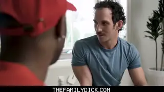 Black Coach and Stepdad Share a Twink in a Threesome