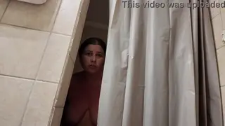Stepmom Gives Stepson a Handjob in the Shower