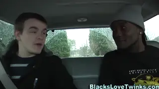 Ebony Stud Watches Twink Ride in Interracial Encounter