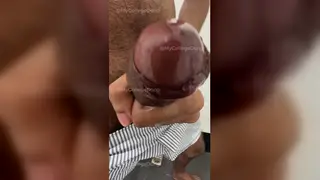 Hairy Latino Student Strokes Uncut Cock in Dorm Bathroom