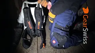 Slim European Man Jerks Off Outdoors in Workwear