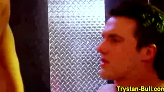 Muscular Hunk Paints His Partner's Lips with Hot Cum