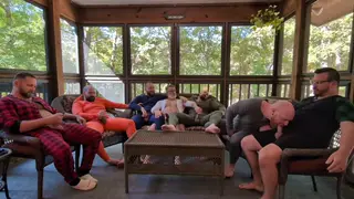 Mature Hairy Men Share Bareback Orgy Outdoors