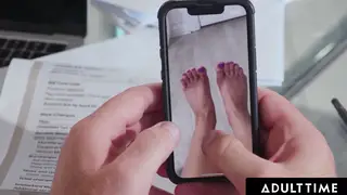 Stepmom Teases Stepdad With Feet and Toys in POV