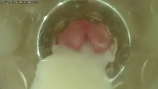 Solo Guy Fills a Fleshlight Until It Overflows