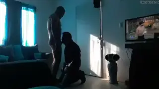 European Mature Man Delivers Slow Blowjob in Night Setting